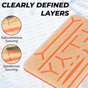 Almohadillas de práctica de sutura Almohadilla de sutura de piel de silicona duradera de 3 capas para ser utilizada por estudiantes para la capacitación de la Universidad Médica por Vaslcare - Product Image 4