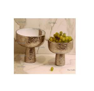 Juego de cuencos de frutas de aluminio de diseño clásico de 2 cuencos de ensalada de chocolates de diferentes tamaños para uso en bodas y fiestas - Product Image 1