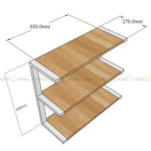 KTT68011-Ferro Simple <b>Wall</b>-<b>Mounted</b> Iron <b>Shelf</b> 68x27x60 (cm) for Living Room Space - Product Image 5