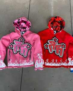 เสื้อฮู้ดผู้ชายพิมพ์ลายพัฟแบบกำหนดเองเสื้อฮู้ดแนวสตรีทซักด้วยกรดมีน้ำหนักมากโลโก้แบบกำหนดเอง - Product Image 2