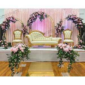 Ceremonia India Boda tradicional Escenario dorado Gran aspecto Escenario de boda del sur de la India Escenario DE BODA hermoso de Sri Lanka - Product Image 6