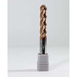 CARBIFORCE 10*200 Fraise à nez sphérique à 4 cannelures 55HRC TiSiN Coated CNC Control pour fraiseuses dans un emballage en boîte - Product Image 1