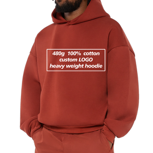 Sweat à capuche en coton biologique pour hommes Sweat à capuche thermique durable Blank Eco Friendly Men Knitted Pullover Hoodie - Product Image 4