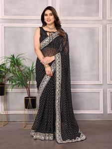 Latest <strong>Designer</strong> Georgette Silk <strong>Bandhani</strong> Printed Lace Border <strong>Suit</strong> by Fab Zone - Product Image 5