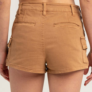 Pantalones cortos Cargo para mujer de color sólido hechos de material transpirable totalmente personalizados/Diseña tus propios pantalones cortos Cargo ligeros para mujer - Product Image 3