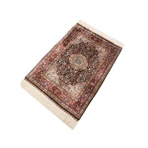 Alfombra Moderna Azul de Seda Anudada a Mano Paem-1147 con Diseño Rectangular de Medallón Impreso en Viscosa, Poliéster y Nailon para Uso Doméstico - Product Image 2