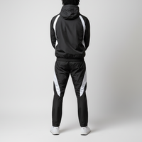 Survêtements coupe-vent en coton de haute qualité 2026, respirants, unis, avec logo personnalisé et passepoil, pour l'hiver, ensemble 2 pièces