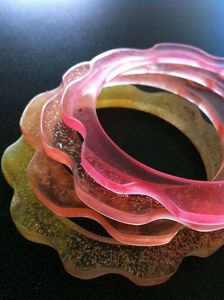 Pulsera Multicolor exagerada y deslumbrante para mujer, brazalete de estilo clásico, ancho, Irregular, cuadrado, acrílico, Diamante principal - Product Image 2