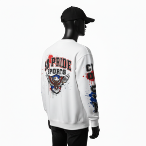 Sweat-shirt en molleton à col rond vintage pour homme imprimé sur mesure, 100% coton, séchage rapide - Product Image 5