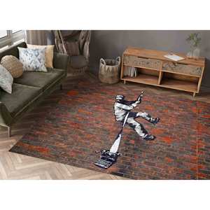 Alfombra con Estampado de Grafiti de Banksy: Arte de la Celda de Lectura, Alfombra Antideslizante, con Pelo Suave - Product Image 5