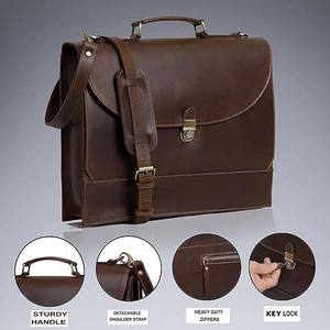 Vente en gros en cuir de qualité supérieure pochette pour ordinateur portable en cuir véritable sac de rangement avec logo personnalisé pochette en cuir véritable pour hommes - Product Image 6