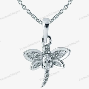 Collar con Colgante de Libélula Brillante con Moissanita VVS en Plata de Ley, Joyería Elegante Hecha a Mano Inspirada en la Naturaleza - Product Image 2