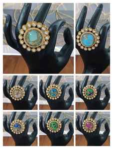 High Quality <b>Copper</b> Premium Stone Ring For Women Perfect For Party Wear Luxurious Ring Pair With Both Ethnic And Western Wear - Product Image 2