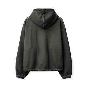 Sweat à capuche en coton peigné teint uni de haute qualité pour l'hiver Streetwear personnalisé pour hommes avec logo OEM Service personnalisé - Product Image 2