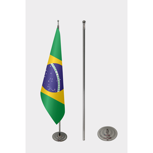 Brazil Official Indoor <b>Flag</b> Pennant Style Aluminum <b>Pole</b> Digital Printed Cotton Plastic Polyester Customizable <b>for</b> Cars Hand Use - Product Image 2