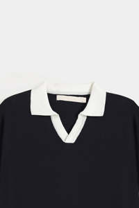 Polo de punto de verano para hombre, camiseta informal de manga corta con cuello en V, polos de manga corta de alta calidad para hombre - Product Image 3