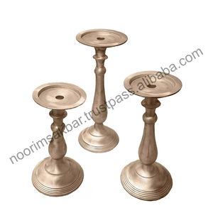 Soporte de vela de aluminio hecho a mano con diseño de bola niquelada y tapa grande para velas, ideal para bodas y eventos - Product Image 5