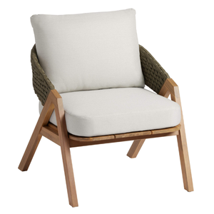 Fauteuil américain de luxe à deux places en teck et tissu de canapé, confortable et qui ajoute une touche d'élégance. - Product Image 1