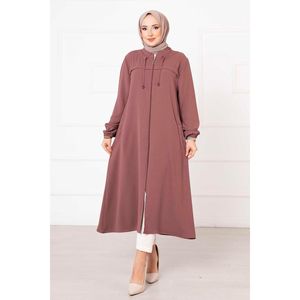 Dusty Rose Modest King-Size Veste à fermeture éclair ou Trench-Coat - Product Image 4