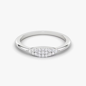 Anillo de Diamantes Cultivados en Laboratorio con Certificado IGI VVS, Diseño de Racimo, en Oro Blanco de 18k, Joyería Elegante de Primera Calidad para Bodas - Product Image 1