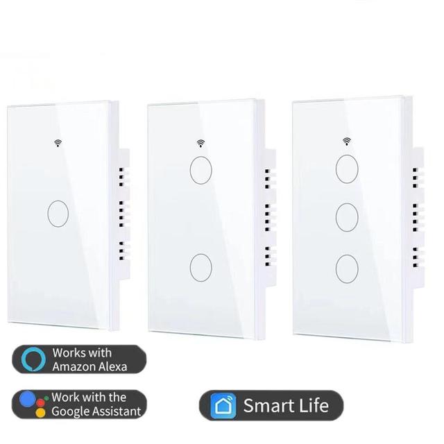 Wi-Fi Smart Wall Socket 1/2/3/4 Gang Touch Light Switch Zigbee Network App Control Wireless Home Use