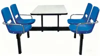 Ensemble de table et de chaises de restaurant de restauration rapide moderne et durable, pliable et empilable pour la cantine scolaire