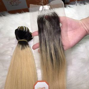 Ensemble de nouveau produit de perruque avec fermeture de trame, couleur Blonde Ombre, prix de gros de l'usine - Product Image 5