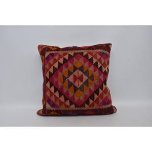 Multicolor Bohemian Patchwork Kilim <b>Pillow</b> 28x28 Inch Luxury Wool Cushion Woven with Vintage Print Pattern for <b>Christmas</b> Decor - Product Image 1