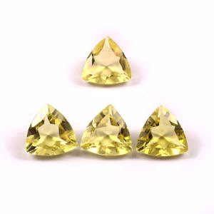 8X8MM AAA jaune naturel citron Quartz trillion coupe semi-précieux calibré pierres précieuses en vrac fabrication de bijoux en gros Lot - Product Image 1