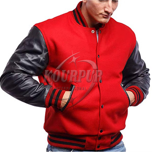 Couleur entièrement 100% coton composé de vestes universitaires pour hommes et femmes à la fois avec manches en cuir - Product Image 6