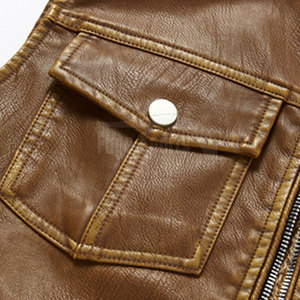 Chaleco de Trabajo Retro Informal de Talla Grande para Hombre, de Cuero Genuino sin Mangas para Invierno - Product Image 5