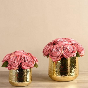 Jarrón de Metal Hecho a Mano con Acabado Dorado, Florero, Centro de Mesa para Bodas, Arreglo Floral - Product Image 6