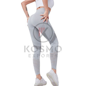 กางเกงเลกกิ้งเอวสูงไร้รอยต่อของผู้หญิงกางเกงออกกำลังกายเอวกลางเอวลำลองมีสไตล์ชุดฟิตเนสระบายอากาศได้ดีสำหรับโยคะและยิม - Product Image 1