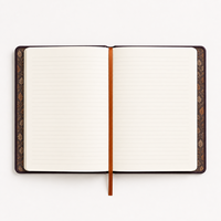 Carnet personnalisé LABON Automne Citrouille, Couverture Rigide Violette, Broderie Citrouille Orange, Lune Dorée, Étoiles, Brindilles Floraux, Pages Lignées