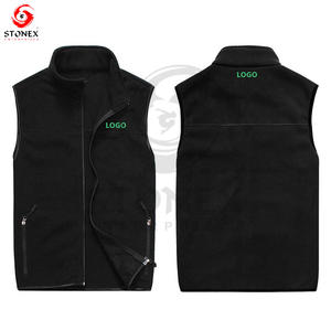 Gilet polaire pour gilet sans manches à glissière unie pour hommes Impression personnalisée avec le dernier design 2023. - Product Image 2