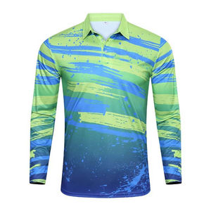 Polos de pesca personalizados de alta calidad de talla grande de manga larga sublimación en blanco Anti-UV UPF 50 impermeable de secado rápido - Product Image 1