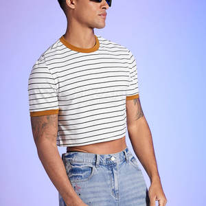 Relaxed <b>Crop</b> <b>Top</b> T-Shirt With Fashionable Short Cut Stretchy <b>Crop</b> <b>Top</b> T-Shirt Made In Pakistan - Product Image 5