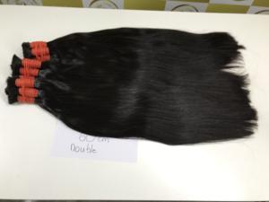 Doble calidad virgen vietnamita acabado 60 cm negro Natural onda extensión de cabello tipo de trama de piel - Product Image 3