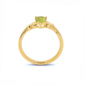 Anillo de Plata de Ley 925 con Peridoto en Forma de Pera y Diseño Cruzado, Joyería de Diseño Inspirada en la Naturaleza - Product Image 3