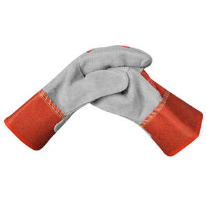 Guantes de Trabajo de Cuero Vacuno con Palma de Cuero, Guantes de Seguridad Reforzados con Goma, OEM, Cuero Vacuno Dividido, Resistentes a Desgarros, Gruesos, de 10 Pulgadas - Product Image 4