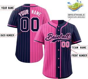 Maillot de baseball personnalisé boutonné tissu en maille coupe pro chemise de softball à séchage rapide matériel de broderie lettres en sergé look jeunesse américaine - Product Image 4