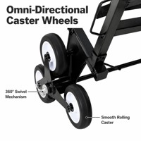 Chariot à main pliable GY en alliage d'aluminium, portable, antichoc, pour monter les escaliers, avec 6 roues omnidirectionnelles en PU