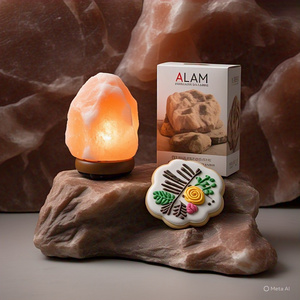 โคมไฟเกลือหิมาลายัน2-3กก. ลายขวางดอกไม้ธรรมชาติตกแต่งบ้านฮวงจุ้ยนางฟ้าพีระมิดสัตว์เพลงรัก - Product Image 5