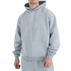 Ensemble streetwear unisexe d'hiver avec logo personnalisé, surdimensionné, 100% coton molletonné, respirant, séchage rapide, pantalon de survêtement uni, sweat-shirt à cordon - Product Image 4