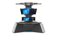 Station de travail industrielle multi-écrans UDWEN à 4 écrans - Bureau/console de jeu immersive futuriste