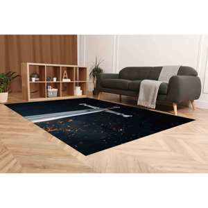 Alfombras Negras, Alfombra para Cuarto de Hombre, Alfombra Estampada - Diseño Moderno y Personalizable, Alfombra de Chenilla - Product Image 4