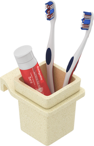 Porte-gobelet mural carré en verre avec support pour brosses à dents, organiseur de salle de bain, support en acier inoxydable pour la rénovation de la maison - Product Image 3