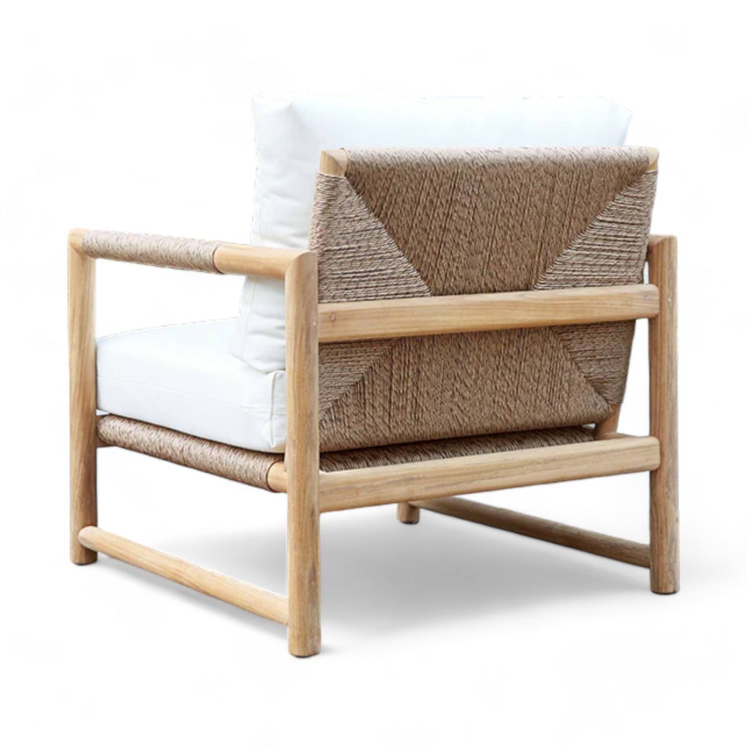 Natural Unfinished Teak Woven Sofa