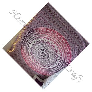 Tapisserie imprimée en ligne, grand Mandala indien, impression numérique, tentures, décor de dortoir, tapisserie d'art mural personnalisée - Product Image 5