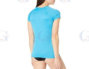 Women's Attractive Color Short Sleeve Rash Guards Factory Prices Custom <b>Pattern</b> 3D Sublimation Printing on Fabric - Product Image 6